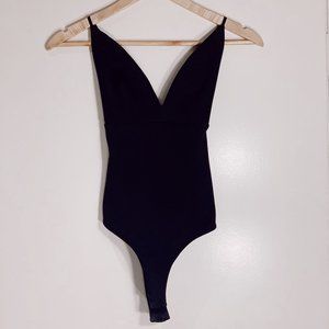 Plunge black bodysuit